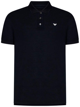 Emporio Armani Micro Eagle Mercerised Pique Polo Shirt