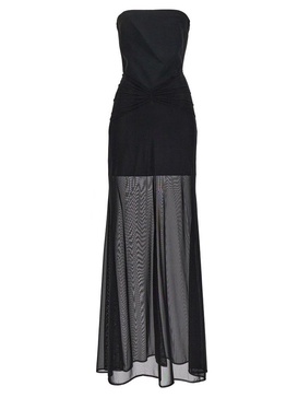 David Koma Ruched Waistline Strapless Gown