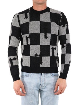 Amiri Checked Crewneck Knit Jumper