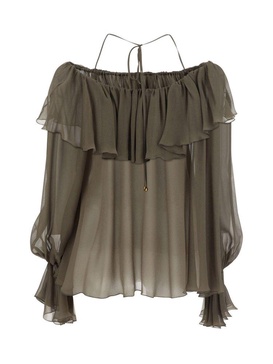 Blumarine Off-Shoulder Ruffled Top