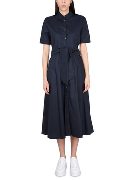 Woolrich Tied-Waist Short-Sleeved Shirt Dress