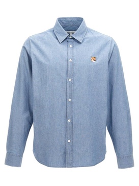 Maison Kitsuné Fox Head Patch Denim Shirt