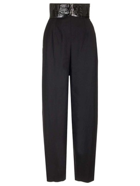 Alaïa High-Waist Belted Trousers