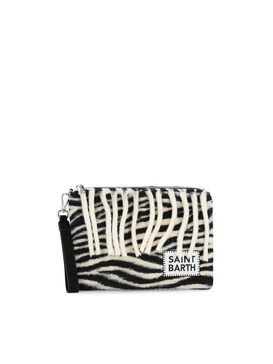 Mc2 Saint Barth Logo Patch Zip-Up Clutch Bag