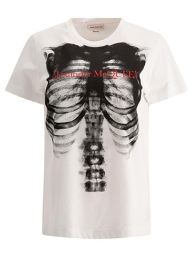 Alexander Mc Queen T Shirt With Rib Cage Print