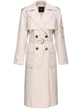 Pinko Belted Double-Breasted Trench Coat