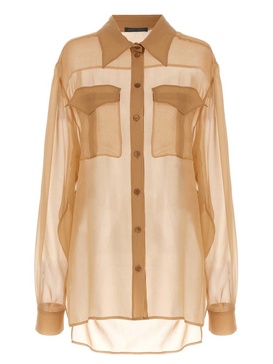 Alberta Ferretti Chiffon Long-Sleeved Shirt