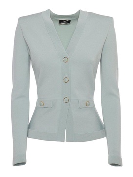 Elisabetta Franchi Long Sleeved Buttoned Cardigan