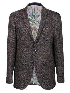 Etro Herringbone Pattern Single-Breasted Tailored Blazer