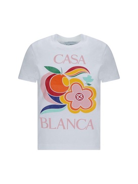 Casablanca Floral Printed Crewneck T-Shirt