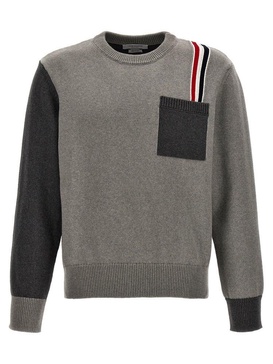 Thom Browne Funmix RWB-Stripe Crewneck Jumper