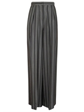 Alberta Ferretti Striped Pleated Trousers