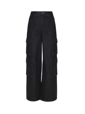 Self-Portrait High-Waist Cargo Jeans