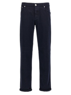 Brunello Cucinelli Logo Patch Straight Leg Jeans