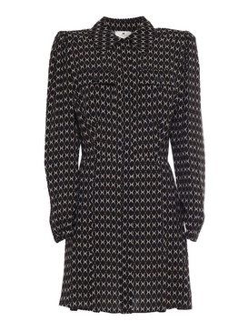 Elisabetta Franchi Diamond Printed Georgette Mini-Dress