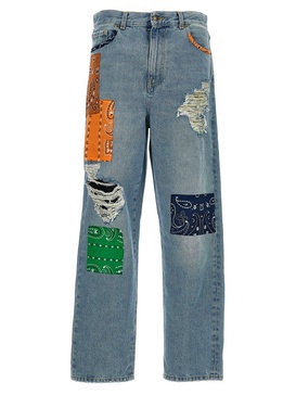 Alanui California Distressed Straight Leg Jeans