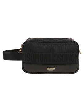 Moschino Logo-Jacquard Zipped Makeup Bag