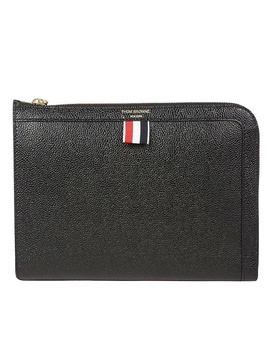 Thom Browne Logo Printed Zipped Pouch