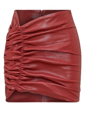 The Mannei Ruched Back-Zipped Mini Skirt