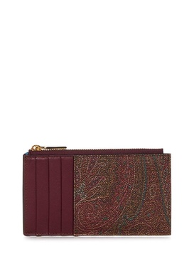 Etro Logo Embroidered Paisley Print Card Holder