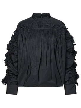 Jil Sander Ruffle Detailed Long-Sleeved Blouse