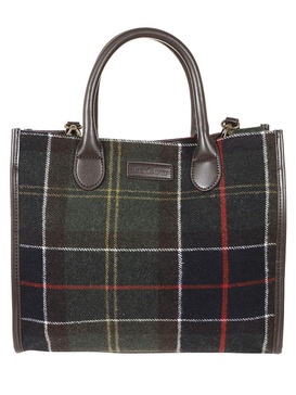 Barbour Logo-Patch Checked Tote Bag