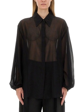 Khaite Long-Sleeved Sheer Top