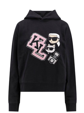 Karl Lagerfeld Ikonik Varsity Logo Embroidered Hoodie