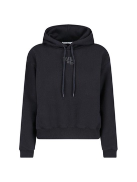 T By Alexander Wang Logo Printed Drawstring Hoodie