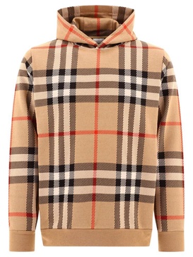 Burberry Check Printed Long Sleeved Hoodie