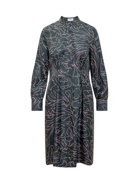 Ferragamo Abstract-Printed Belted Shirt Dress