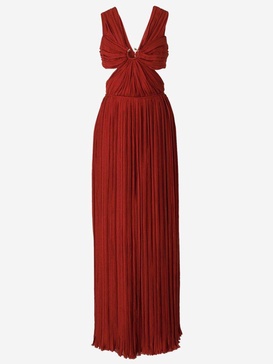 Chloé Pleated V-Neck Maxi Dress