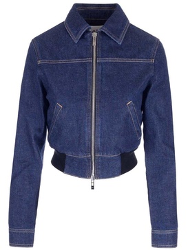 Alaïa Zipped Cropped Denim Jacket