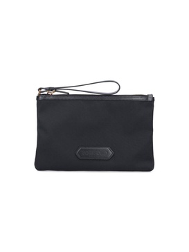 Tom Ford Logo Patch Zipped Clutch Bag