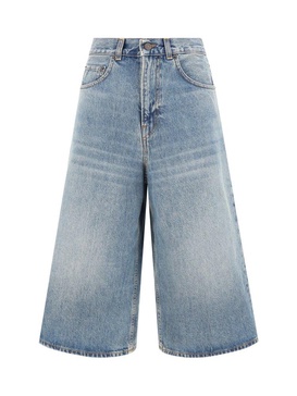 Haikure Knee-Length Denim Bermuda Shorts