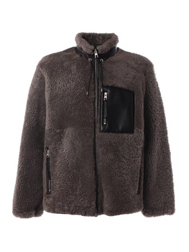 Loewe Zipped Drawstring Shearling Jacket