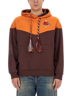 Etro Pegaso-Embroidered Two-Toned Drawstring Hoodie