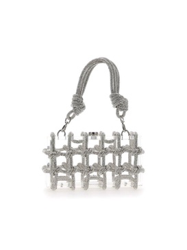 Cult Gaia Bess Rhinestone Embellished Rope Tote Bag