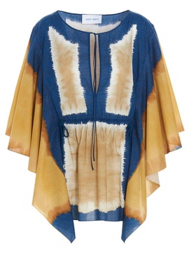 Alberta Ferretti Wide Sleeve Tie-Dye Tunic Dress