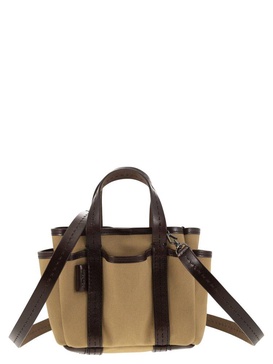 Max Mara Gardenca Basxs Giardiniera Mini Canvas And Leather Tote Bag