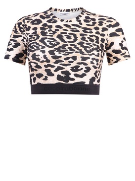 Paco Rabanne Leopard Printed Cropped Top