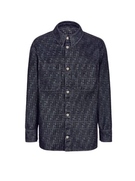 Fendi FF Jacquard Denim Shirt Jacket