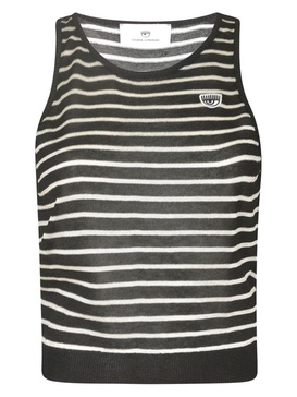 Chiara Ferragni Knitted Striped Sleeveless Top