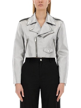 Moschino Jeans Zipped Cropped Biker Jacket