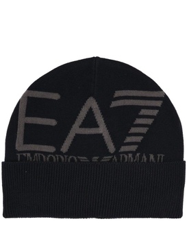 Ea7 Emporio Armani Logo Intarsia-Knit Beanie