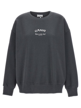 Ganni Logo Printed Crewneck Sweatshirt