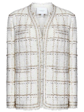 Giambattista Valli Check-Pattern Sequinned Tweed Jacket