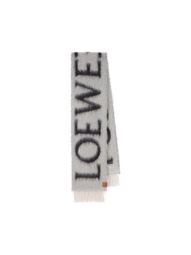 Loewe Logo Intarsia Fringed Scarf