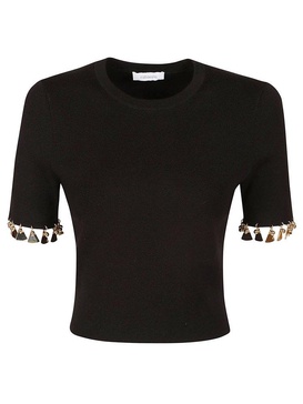 Paco Rabanne Charm-Trim Short Sleeved Cropped T-Shirt