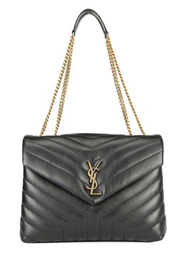 Saint Laurent Loulou Logo Plaque Medium Shoulder Bag